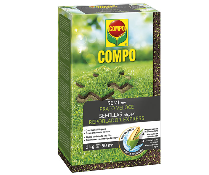 Césped repoblador exprés con semillas recubiertas 